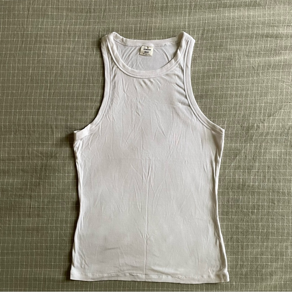 Sunday best (aritzia) racer back white tank
